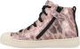 BunniesJR Bunnies JR 221635-996 Meisjes Hoge Sneakers Roze Print Leer Veters - Thumbnail 11