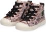 BunniesJR Bunnies JR 221635-996 Meisjes Hoge Sneakers Roze Print Leer Veters - Thumbnail 12