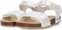 BunniesJR Bunnies JR 222418-591 Meisjes Sandalen Wit Zilver Print Imitatieleer Klittenband - Thumbnail 2