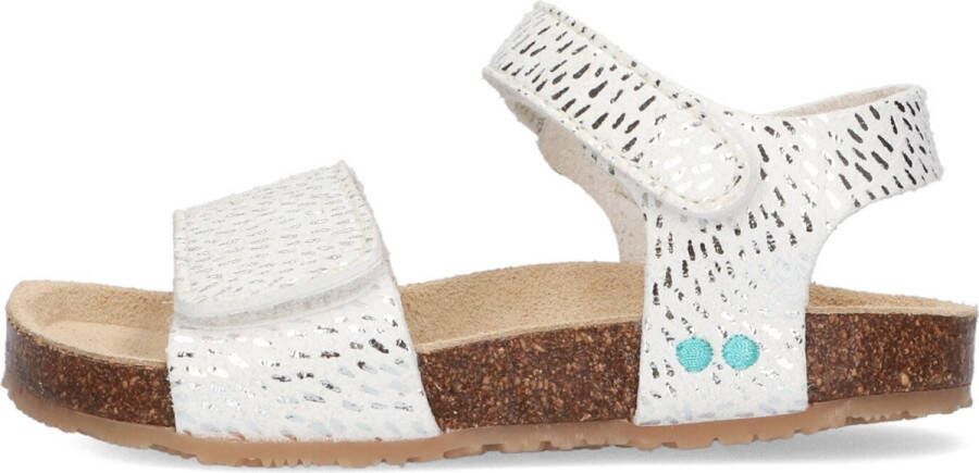 BunniesJR Bunnies JR 222418-591 Meisjes Sandalen Wit Zilver Print Imitatieleer Klittenband