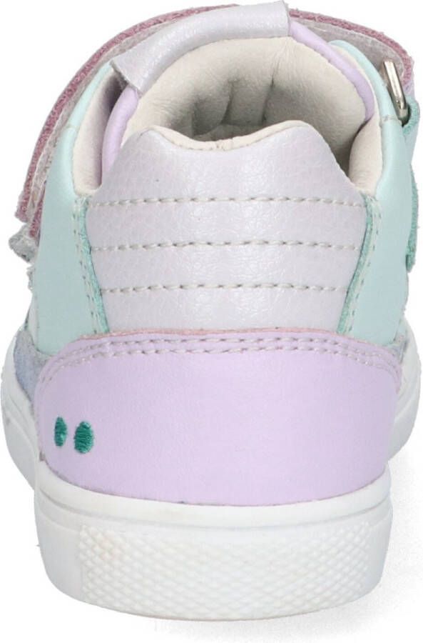 BunniesJR Bunnies JR 223302-521 Meisjes Lage Sneakers Blauw Wit Paars Leer Klittenband