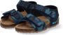 BunniesJR Bunnies JR Bas Beach Jongens Sandalen Blauw Print Leer Klittenband - Thumbnail 8