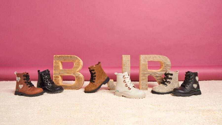 BunniesJR Bunnies JR Thijs Trots Meisjes Biker Boots Bruin Suède Veters