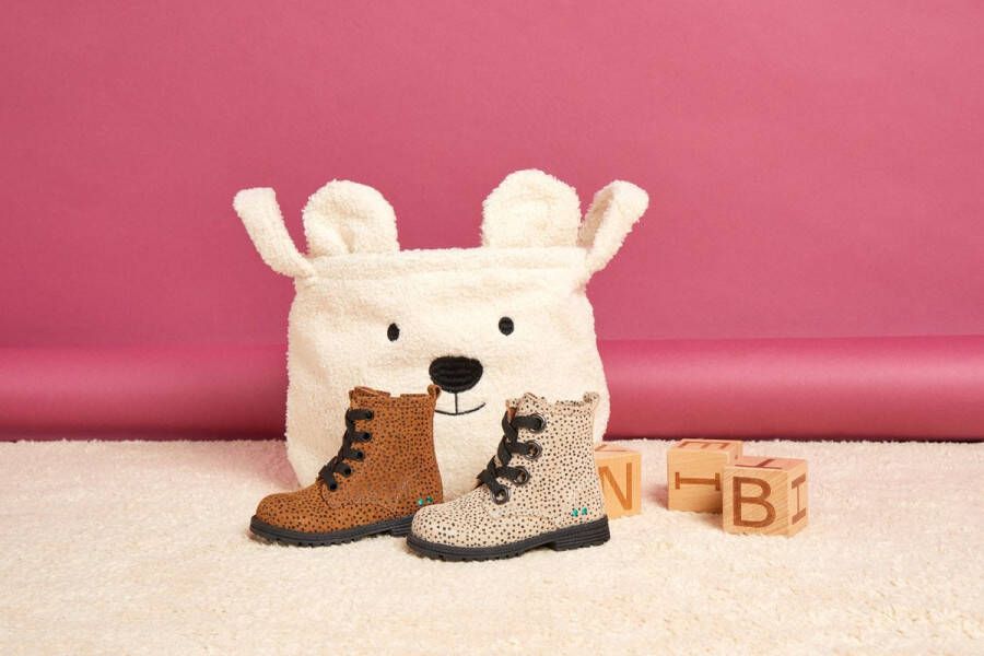 BunniesJR Bunnies JR Thijs Trots Meisjes Biker Boots Bruin Suède Veters