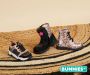 BunniesJR Bunnies JR Thijs Trots Meisjes Biker Boots Roze Print Leer Veters - Thumbnail 6