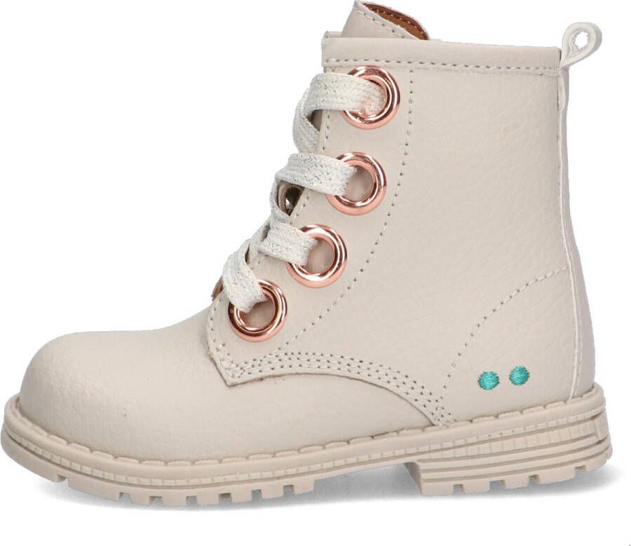 BunniesJR Bunnies JR Tosca Trots Meisjes Biker Boots Beige Leer Veters