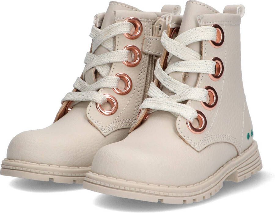 BunniesJR Bunnies JR Tosca Trots Meisjes Biker Boots Beige Leer Veters