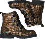 BunniesJR Bunnies JR Tosca Trots Meisjes Combat Boots Goud Leer Veters - Thumbnail 2