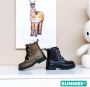 BunniesJR Bunnies JR Tosca Trots Meisjes Combat Boots Goud Leer Veters - Thumbnail 9