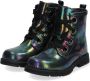 BunniesJR Bunnies JR Tosca Trots Meisjes Combat Boots Multi Zwart Leer Veters - Thumbnail 7