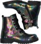 BunniesJR Bunnies JR Tosca Trots Meisjes Combat Boots Multi Zwart Leer Veters - Thumbnail 8