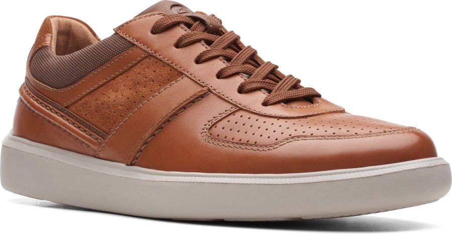 Clarks Cambro Race Heren Sneakers Dark Tan Combi