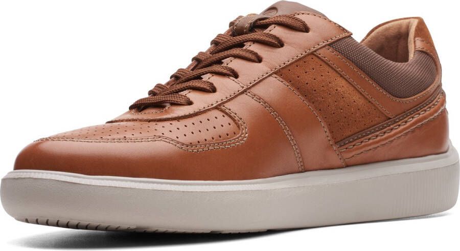 Clarks Cambro Race Heren Sneakers Dark Tan Combi