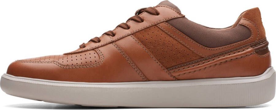 Clarks Cambro Race Heren Sneakers Dark Tan Combi