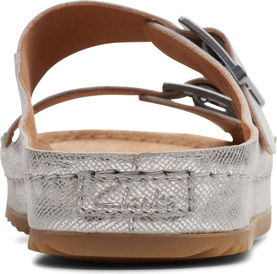 Clarks Dames Brookleigh Sun D 6 silver leather