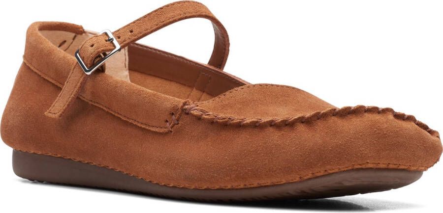 Clarks Dames Freckle Bar D 4 dark tan suede