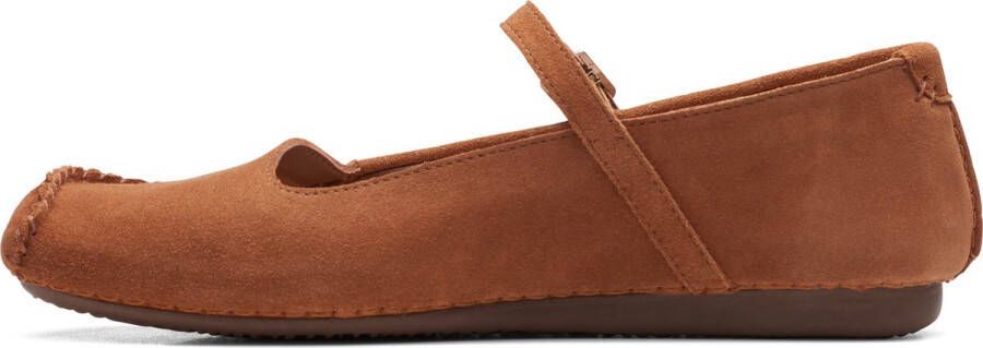 Clarks Dames Freckle Bar D 4 dark tan suede