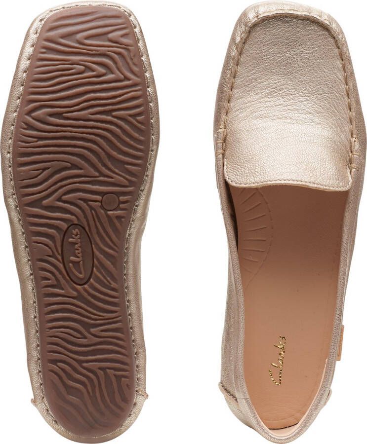 Clarks Champagne Leren Loafers Freckle Walk Gray Dames - Foto 5