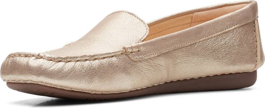 Clarks Champagne Leren Loafers Freckle Walk Gray Dames - Foto 6