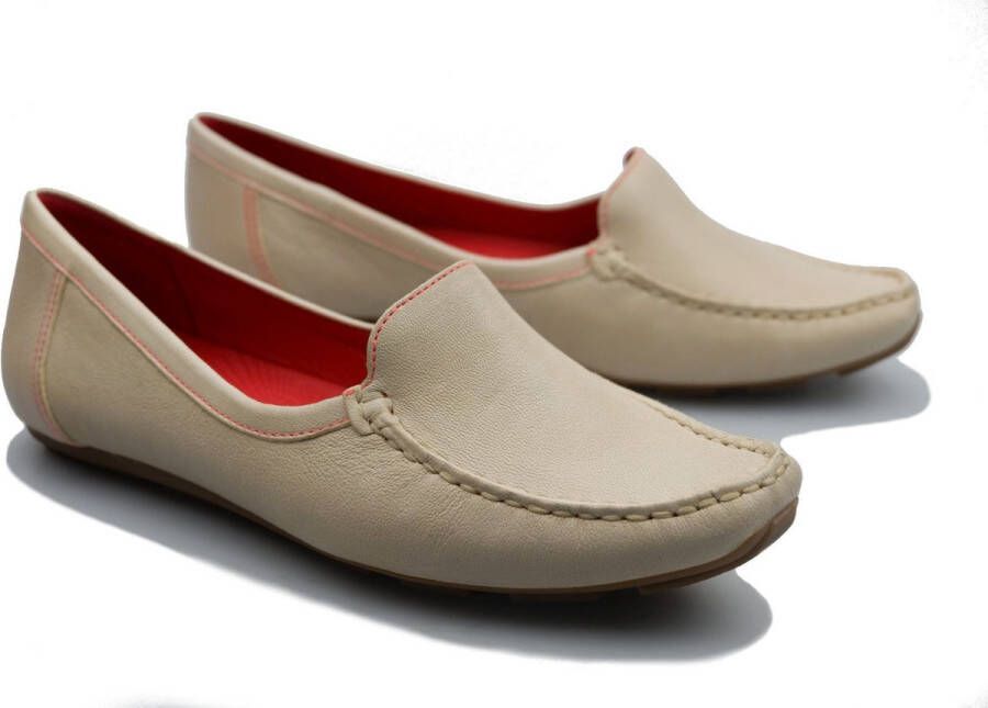 Clarks Comfortabele leren instapper met rode stiksels White Dames - Foto 3