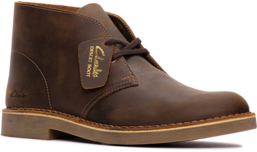 Clarks Veterboot Desert Boot Evo Beeswax Leather Bruin Gevet Leer Verwisselbaar Voetbed