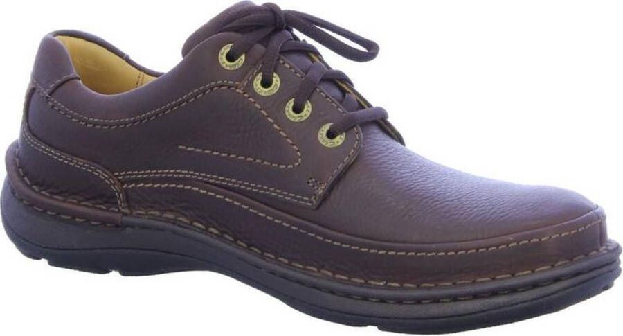 Clarks Nature Three Heren Veterschoenen Mahogany Leather