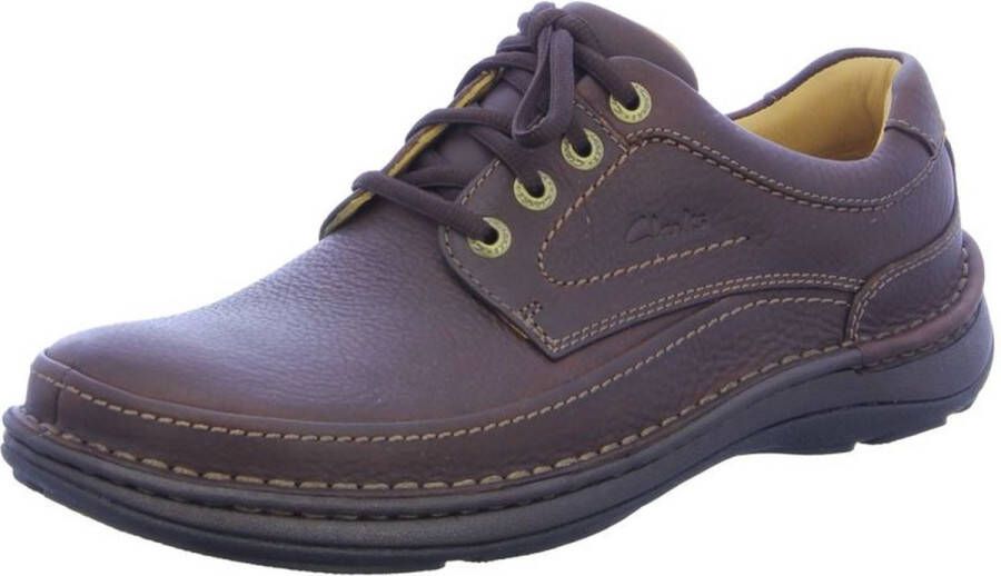 Clarks Nature Three Heren Veterschoenen Mahogany Leather