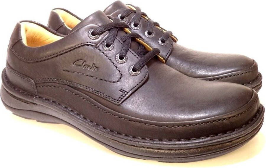 Clarks Nature Three Heren Veterschoenen Zwart