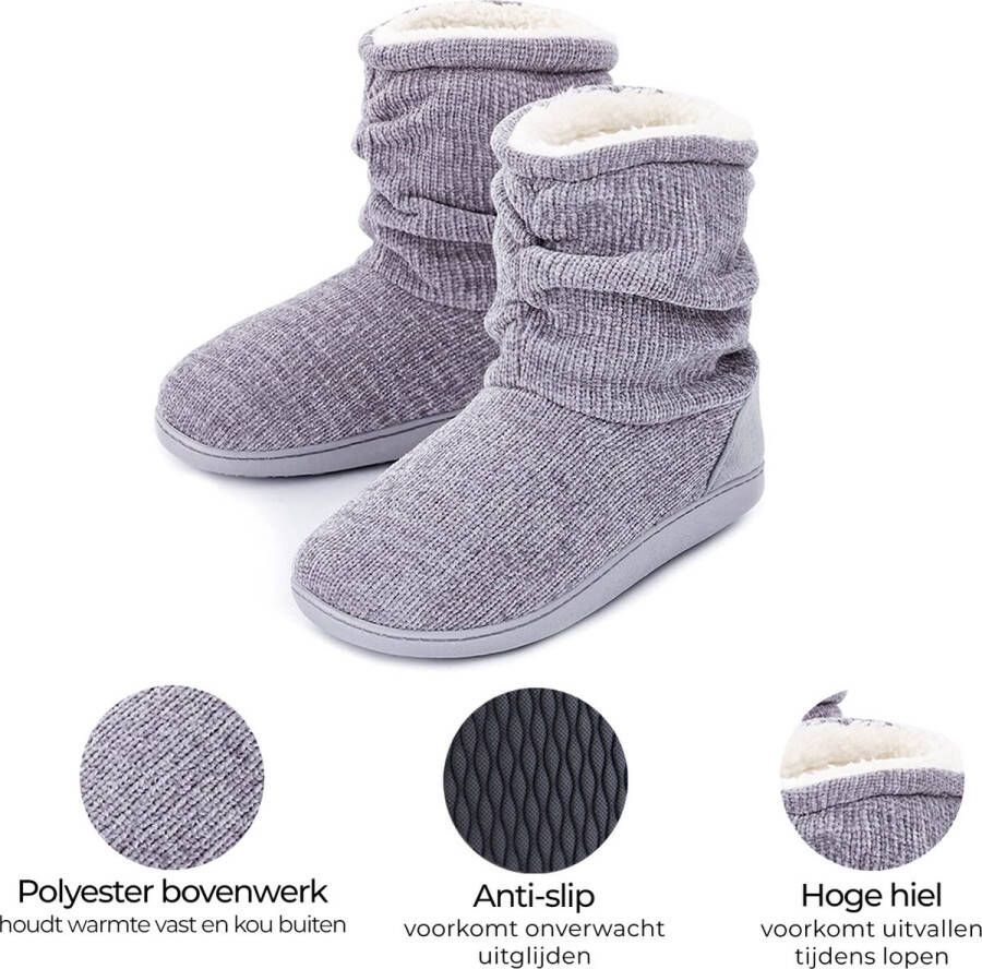 Comfeet Pantoffels Dames Sloffen Grijs Anti-slip