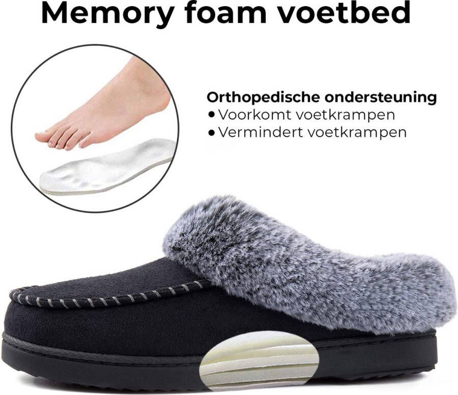 Comfeet Pantoffels Dames Sloffen Zwart Anti-slip