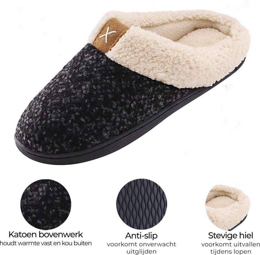 Comfeet Pantoffels Dames Sloffen Zwart Anti-slip