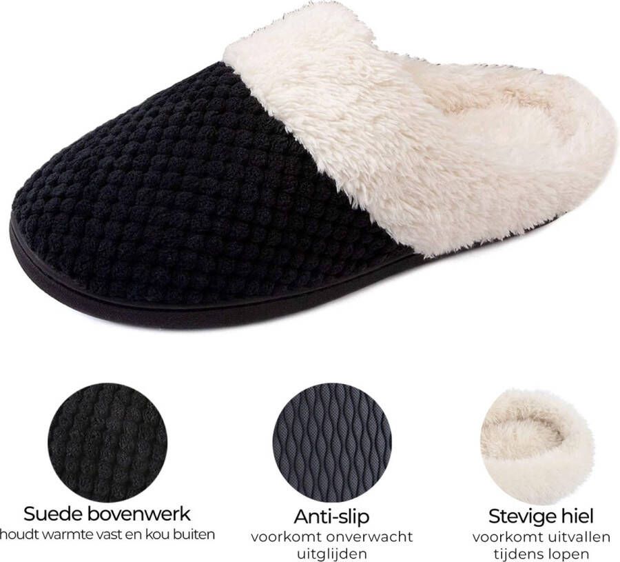 Comfeet Pantoffels Dames Sloffen Zwart Anti-slip