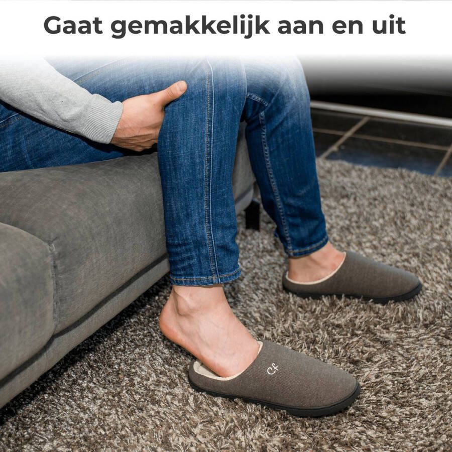 Comfeet Pantoffels Heren Sloffen Grijs Anti-slip - Foto 4