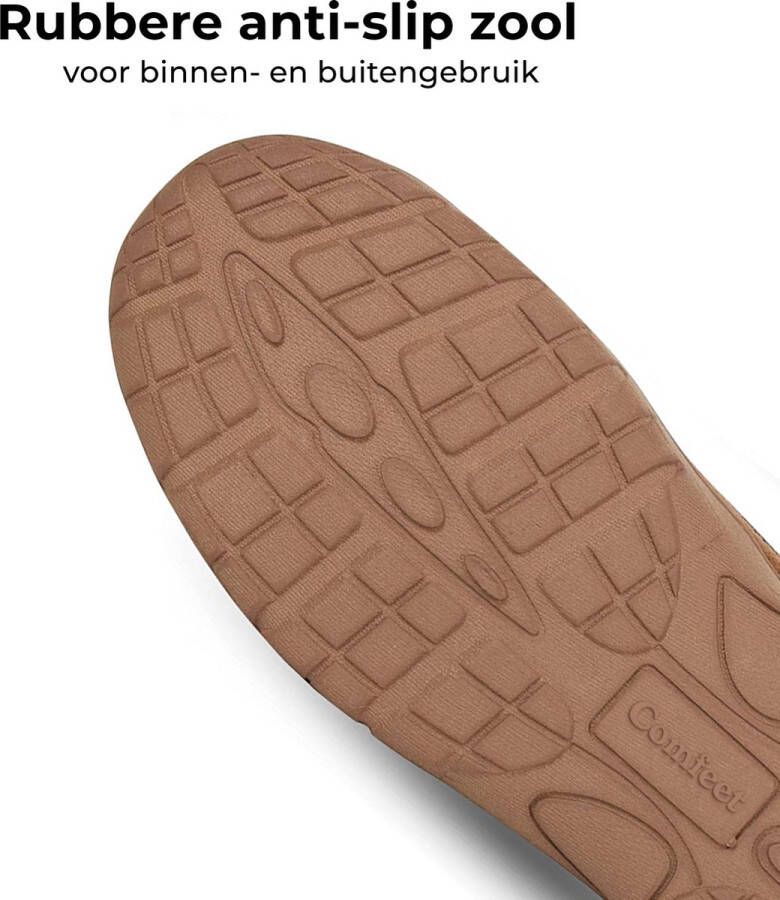 Comfeet Pantoffels Heren Sloffen Mocassins Cognac Anti-slip