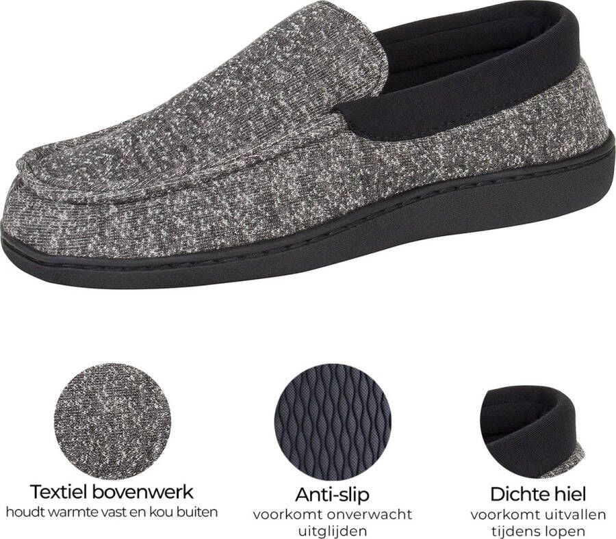 Comfeet Pantoffels Heren Sloffen Mocassins Grijs Anti-slip