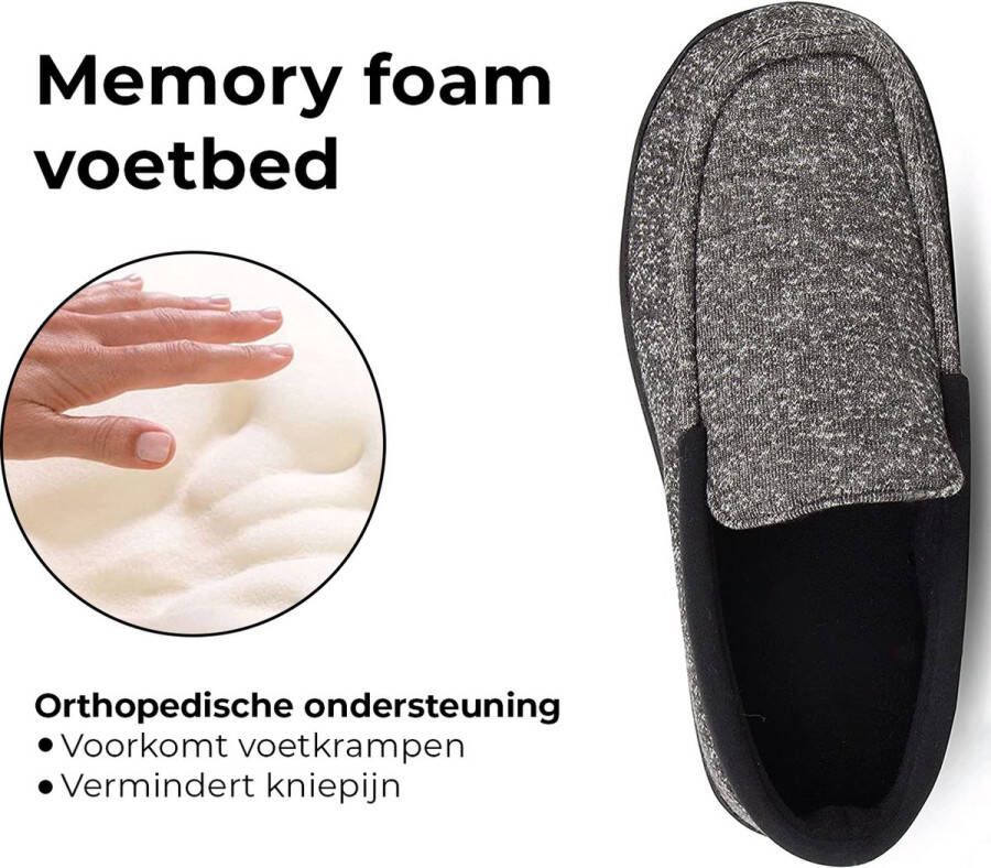 Comfeet Pantoffels Heren Sloffen Mocassins Grijs Anti-slip