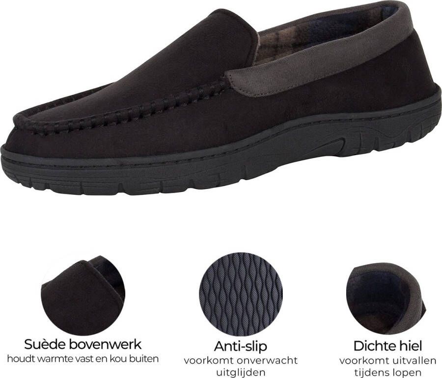 Comfeet Pantoffels Heren Sloffen Mocassins Zwart Anti-slip