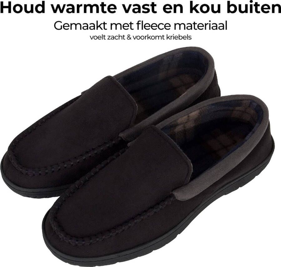 Comfeet Pantoffels Heren Sloffen Mocassins Zwart Anti-slip