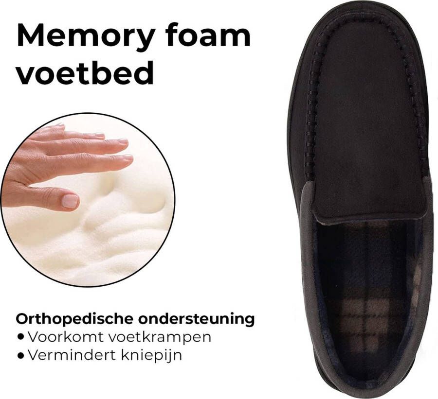 Comfeet Pantoffels Heren Sloffen Mocassins Zwart Anti-slip