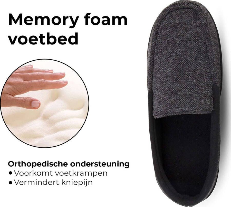 Comfeet Pantoffels Heren Sloffen Mocassins Zwart Anti-slip