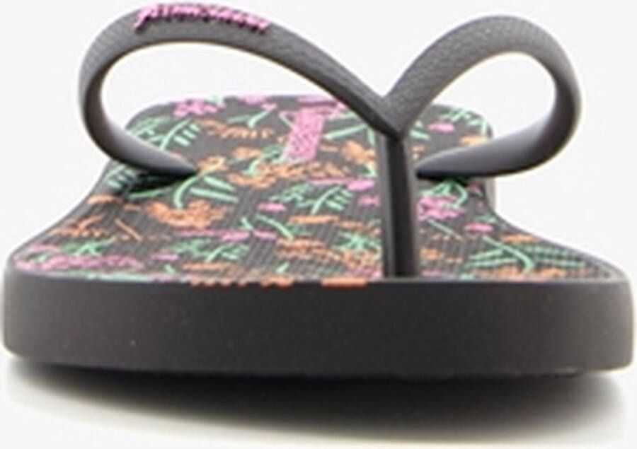 Copacabana dames teenslippers met bloemenprint Zwart