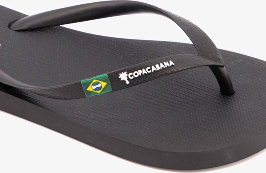 Copacabana vegan dames teenslippers zwart