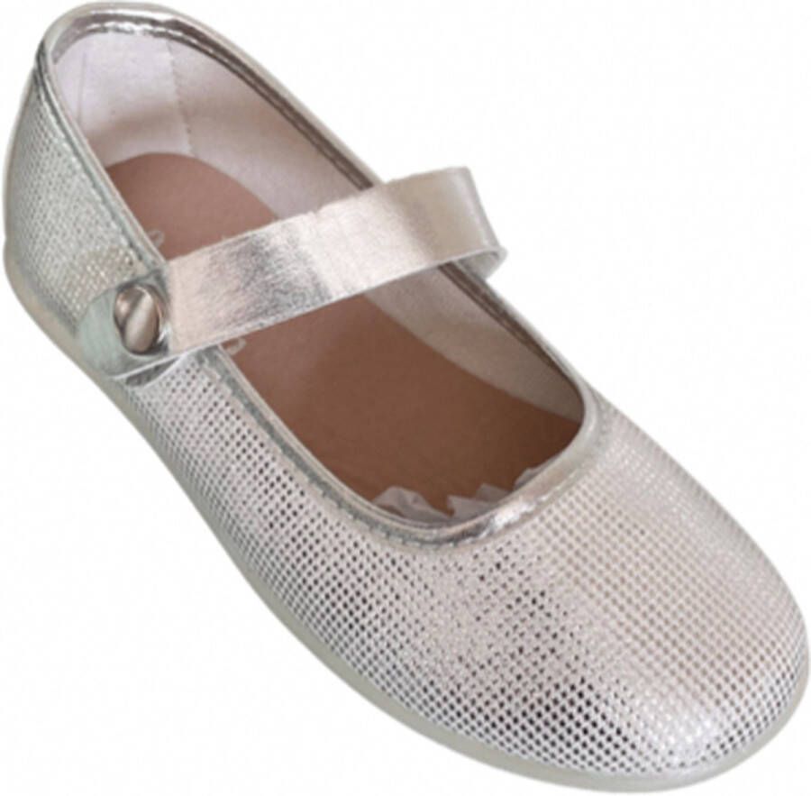 Deb&Dan ballerina's met pied-de-poule motief zilver