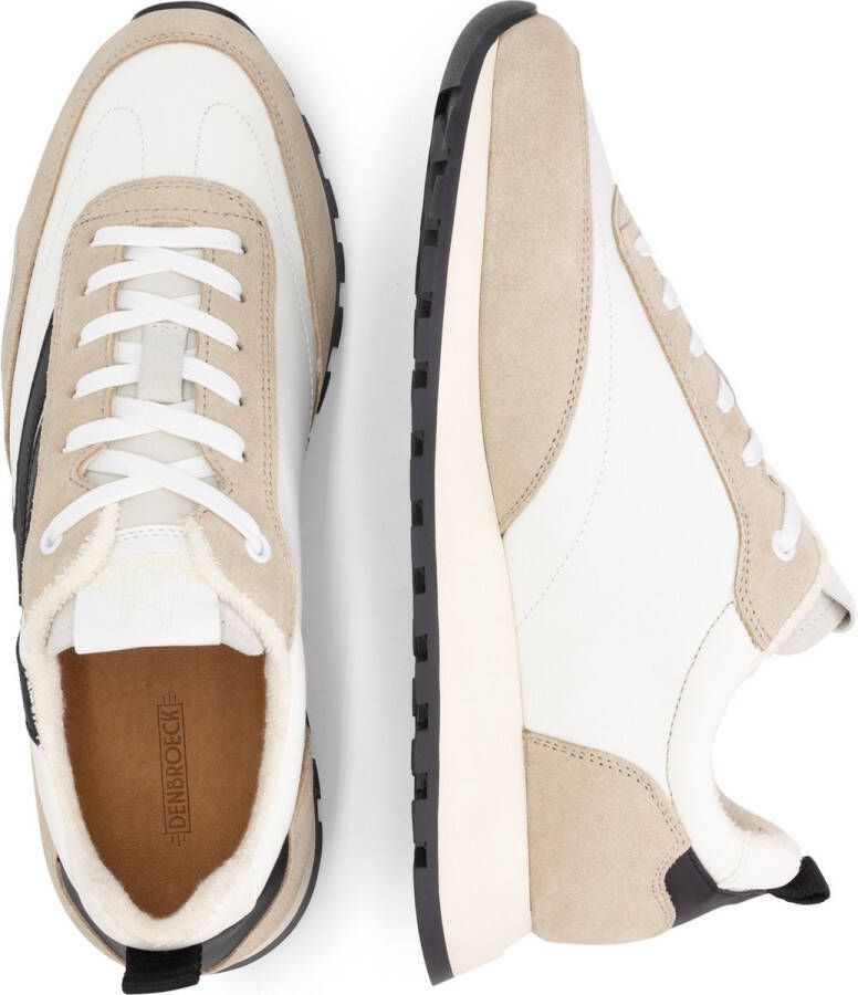 DEN BROECK DenBroeck Morris St. Heren Sneakers Veterschoenen mannen Wit-Beige Leer