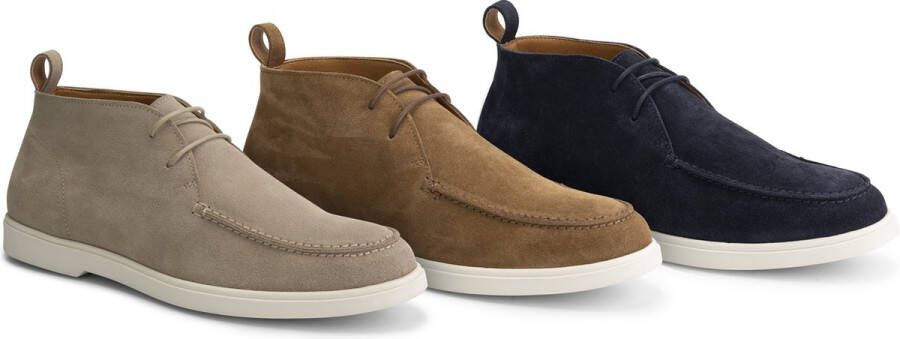 DEN BROECK DenBroeck Murray St. Halfhoge instappers heren Suede leren schoenen Desert boots Navy blauw leer