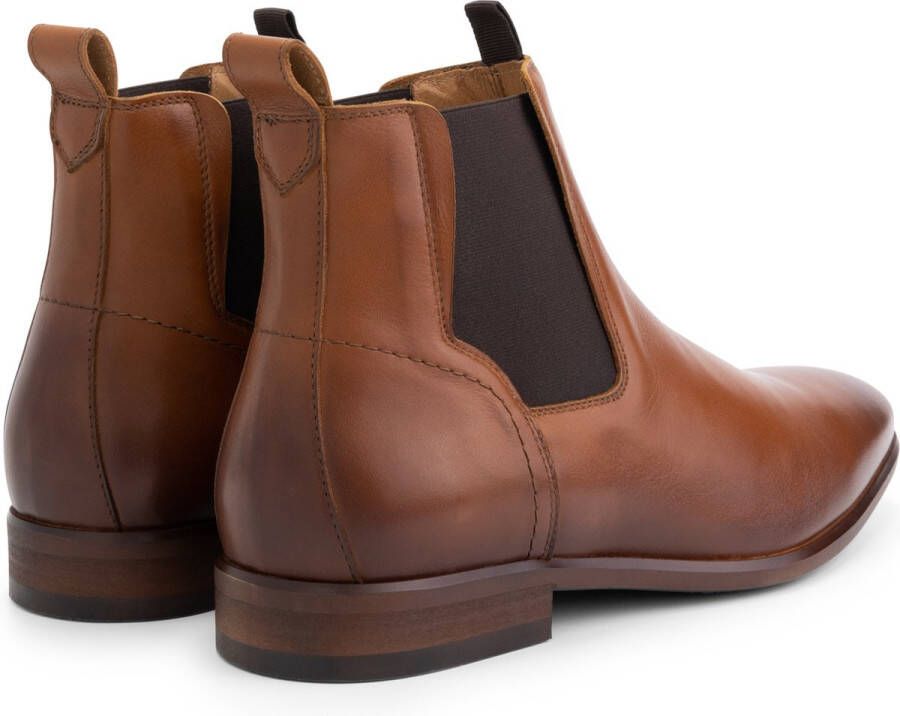 DEN BROECK DenBroeck Stone St. Nette Halfhoge herenschoenen Leren Enkellaarzen Chelseaboots mannen Cognac Bruin Leer