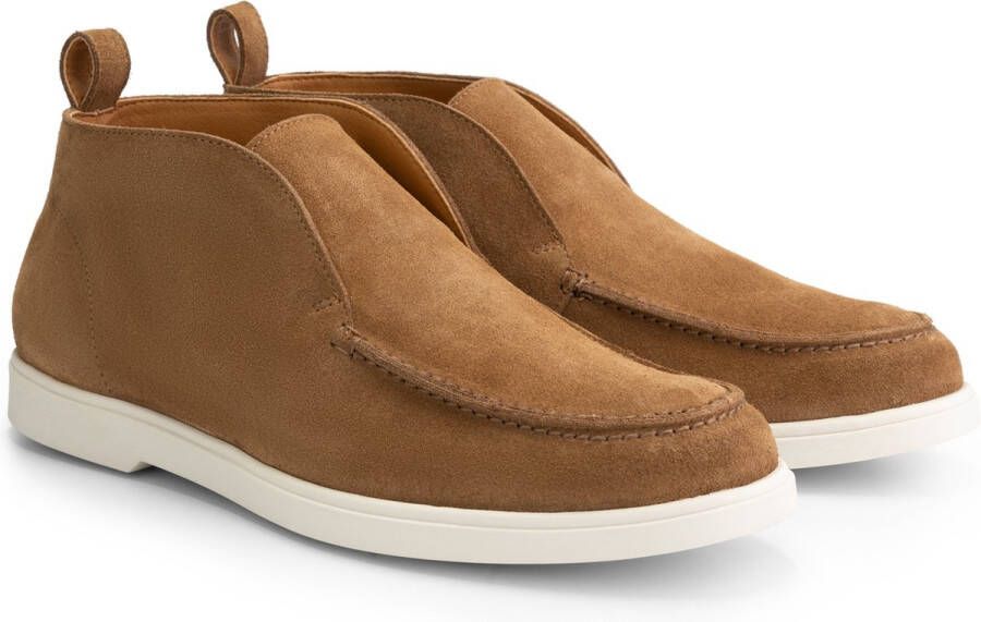 DEN BROECK DenBroeck Franklin St. Halfhoge instappers heren Suede leren schoenen Cognac leer