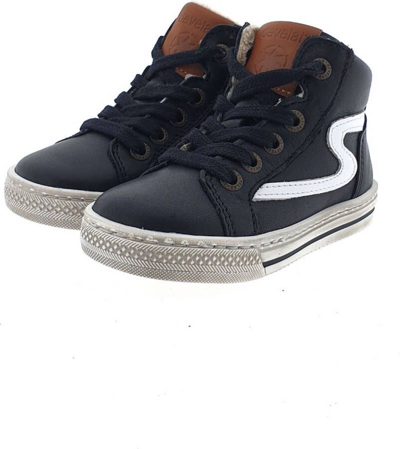 Develab 45667 Hoge sneakers Leren Sneaker Jongens Zwart