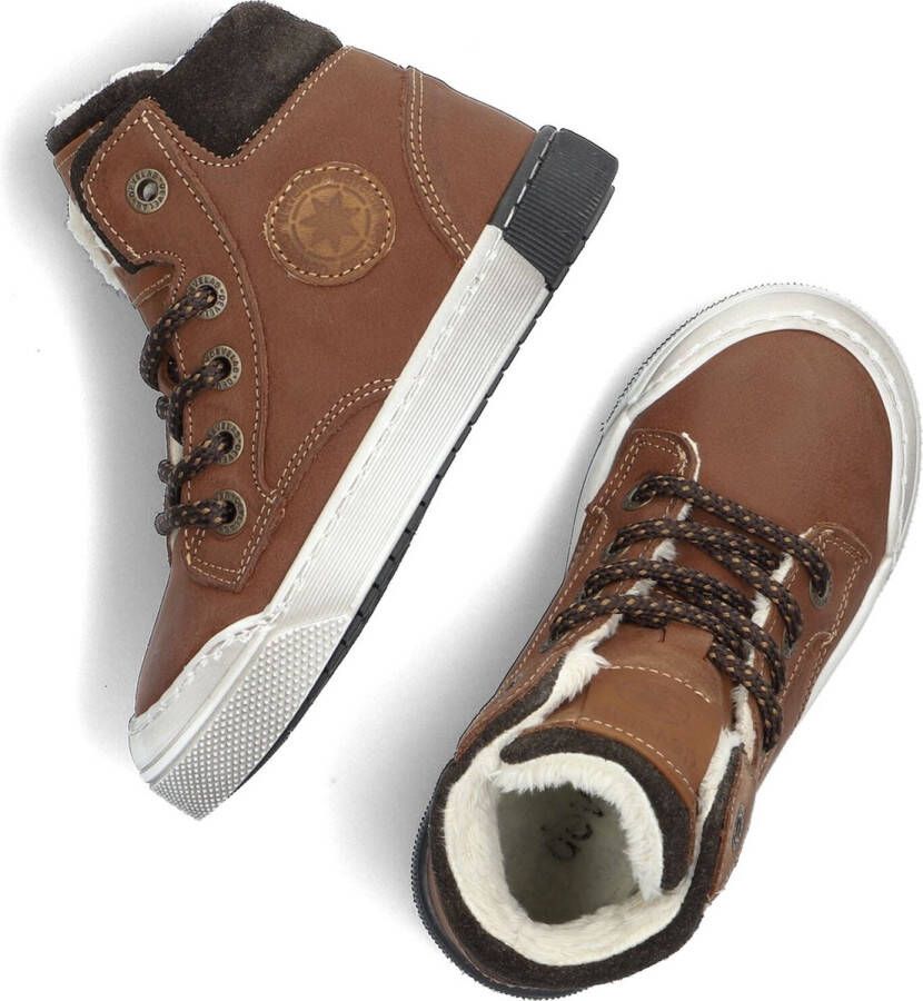 Develab 46163 Hoge sneakers Leren Sneaker Jongens Cognac