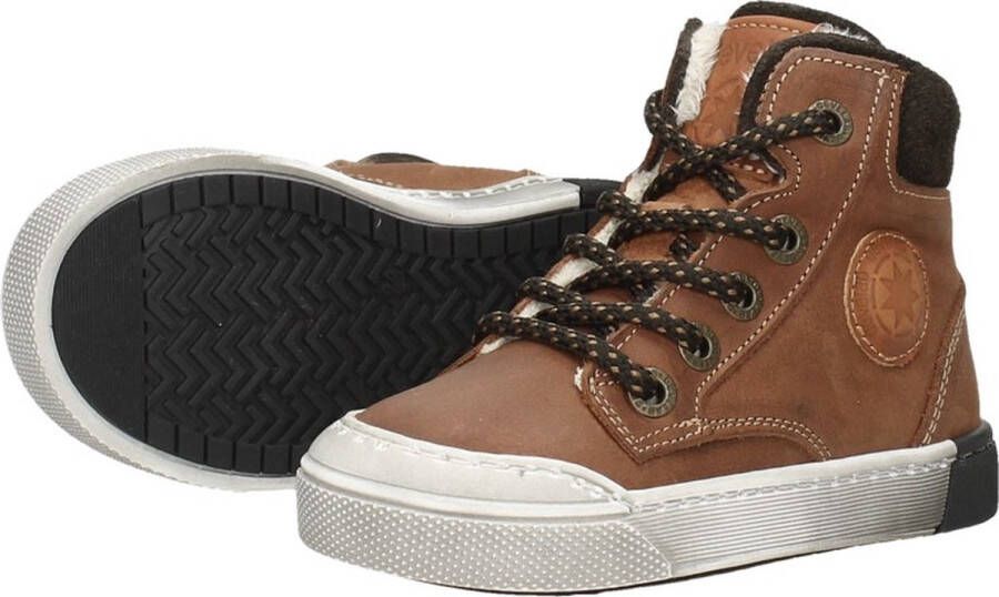 Develab 46163 Hoge sneakers Leren Sneaker Jongens Cognac